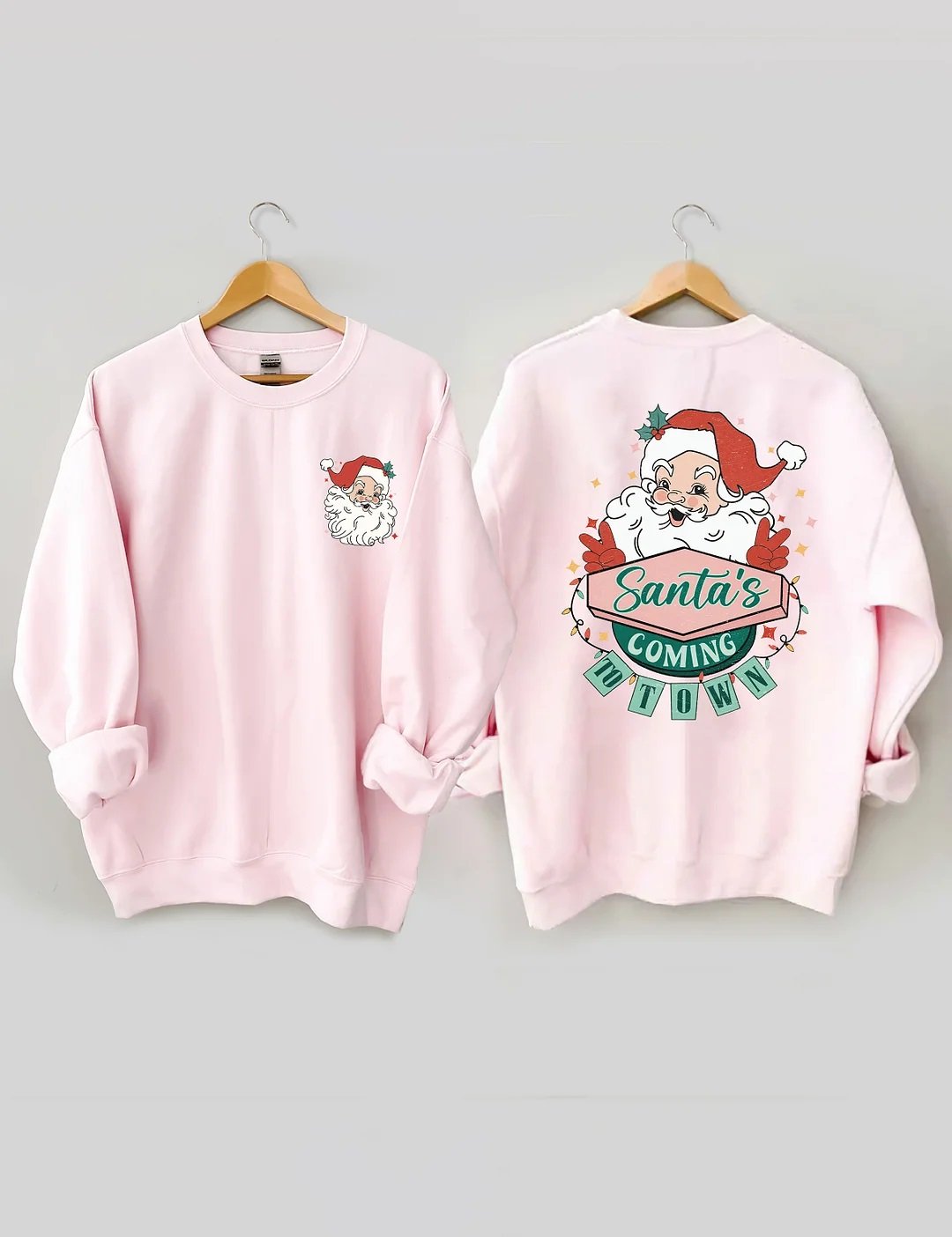 Women's Plus Size Santa's Coming To Town Sweatshirt