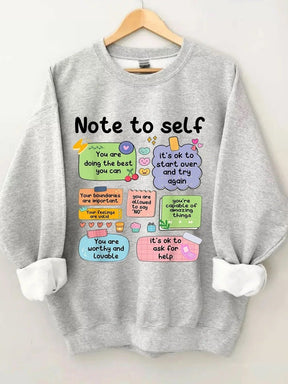 Women's Plus Size Note To Self Sweatshirt