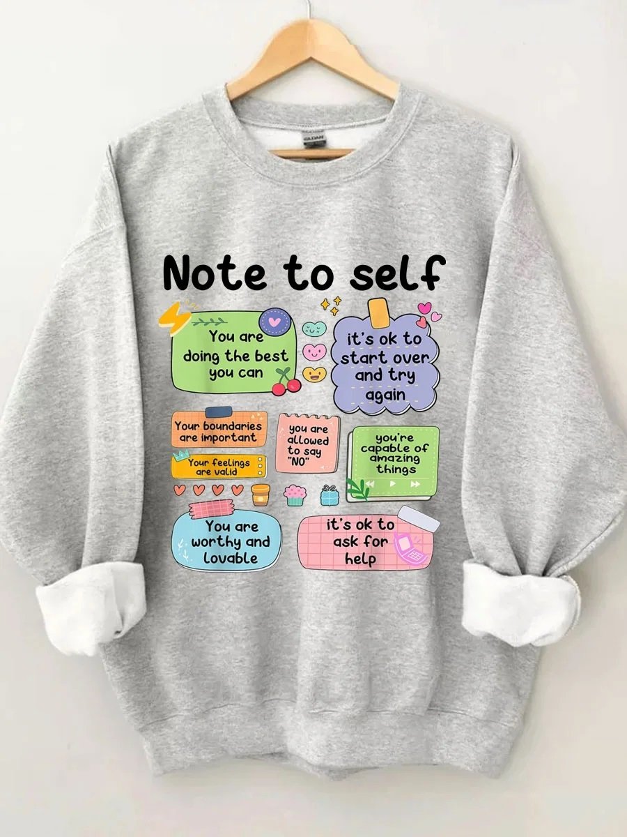 Women's Plus Size Note To Self Sweatshirt