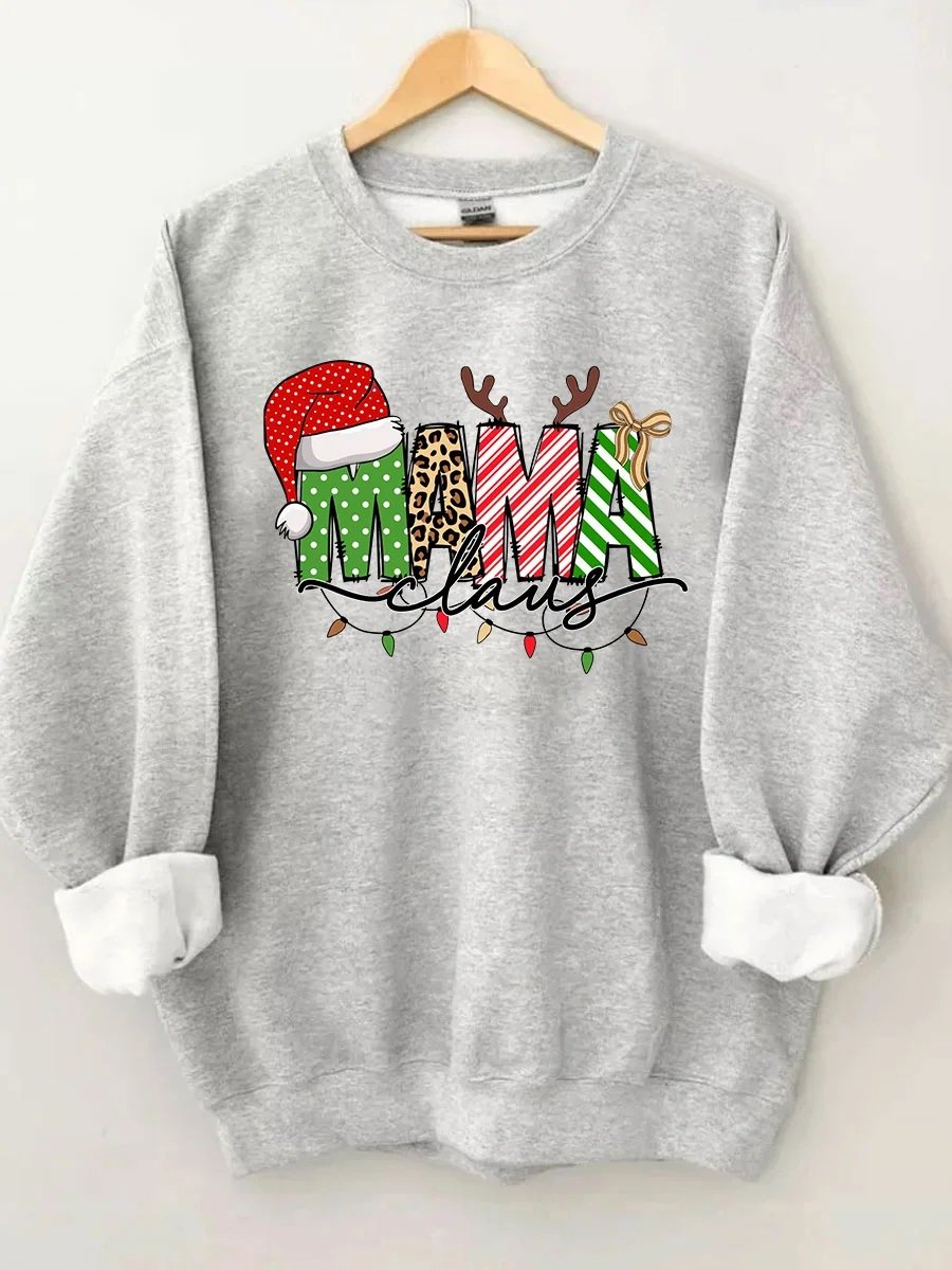 Women's Plus Size MAMA Christmas Sweatshirt