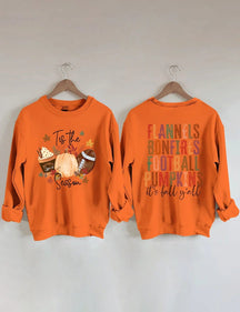 Women's Plus Size Flannels Bonfires Football Pumpkins Sweatshirt