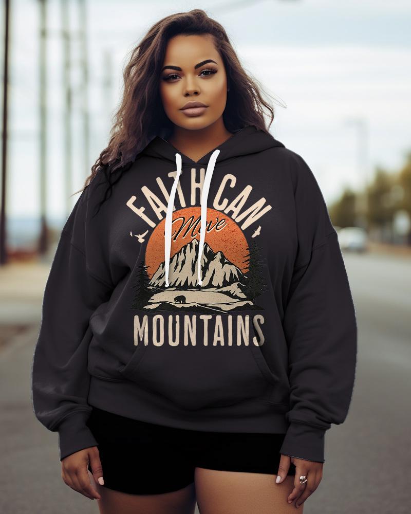 Women's Plus Faith Can Move Mountains Hoodie