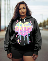 Women's Plus Size Sweet Love Long Sleeve Hoodie