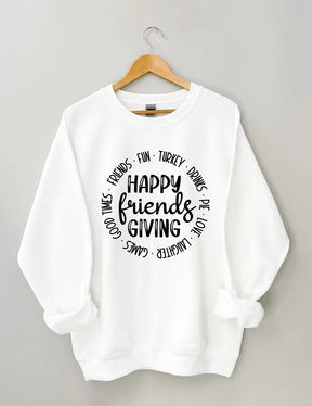 Women's Plus Size Happy Friends Giving Sweatshirt