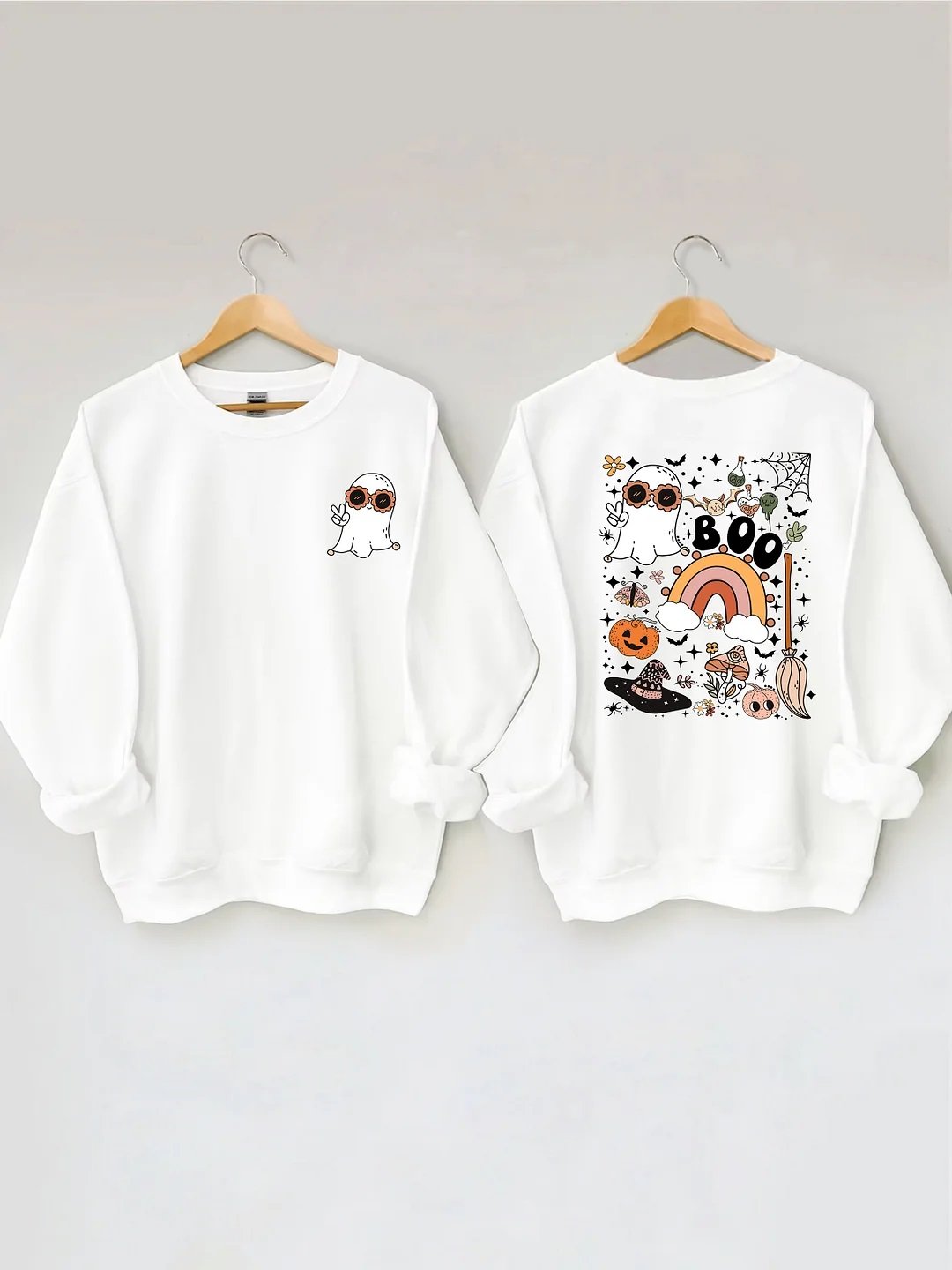 Women's Plus Size Cute Ghost Halloween Sweatshirt