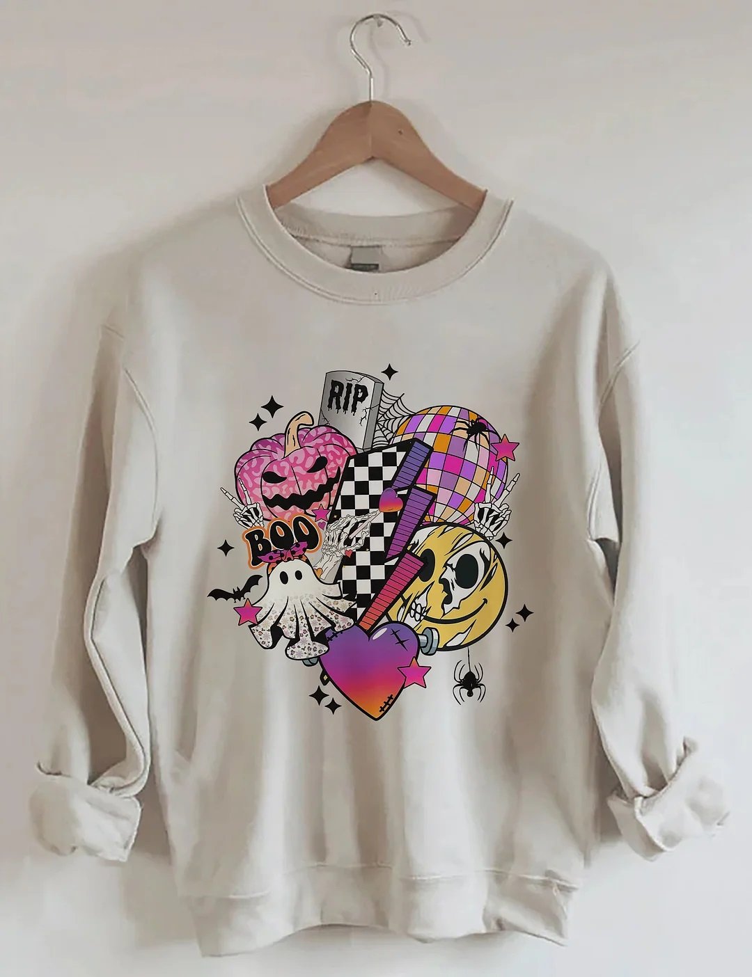 Women's Plus Size Retro Halloween Sweatshirt