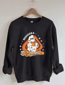 Women's Plus Size Boooooks Ghost Sweatshirt