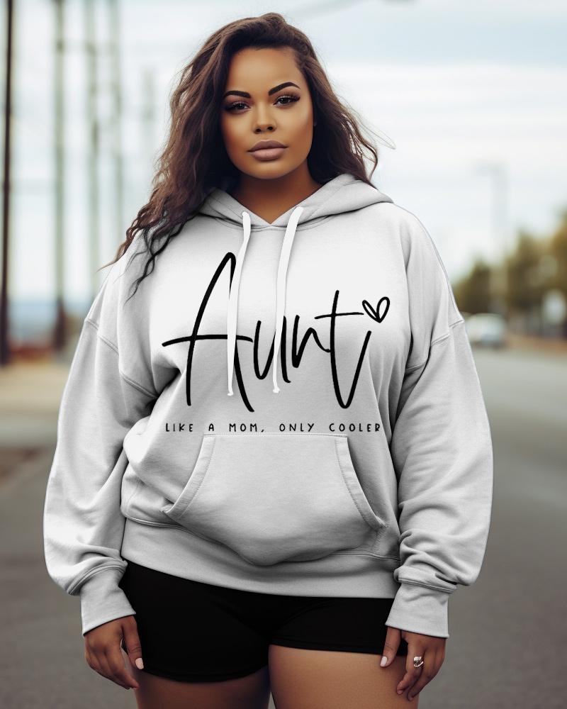 Women's Plus Auntie Like A Mom Only Cooled Hoodie