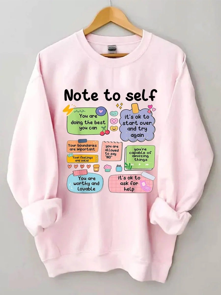 Women's Plus Size Note To Self Sweatshirt