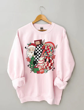 Women's Plus Size Retro Merry Christmas Sweatshirt