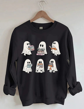 Women's Plus Size Ghost Reading Sweatshirt