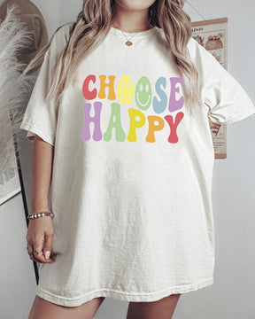 Plus Size Vintage Choose Happy T-Shirt