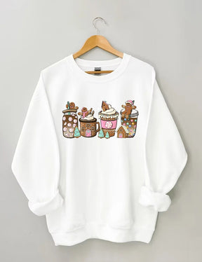 Women's Plus Size Gingerbread Christmas Coffee Sweatshirt