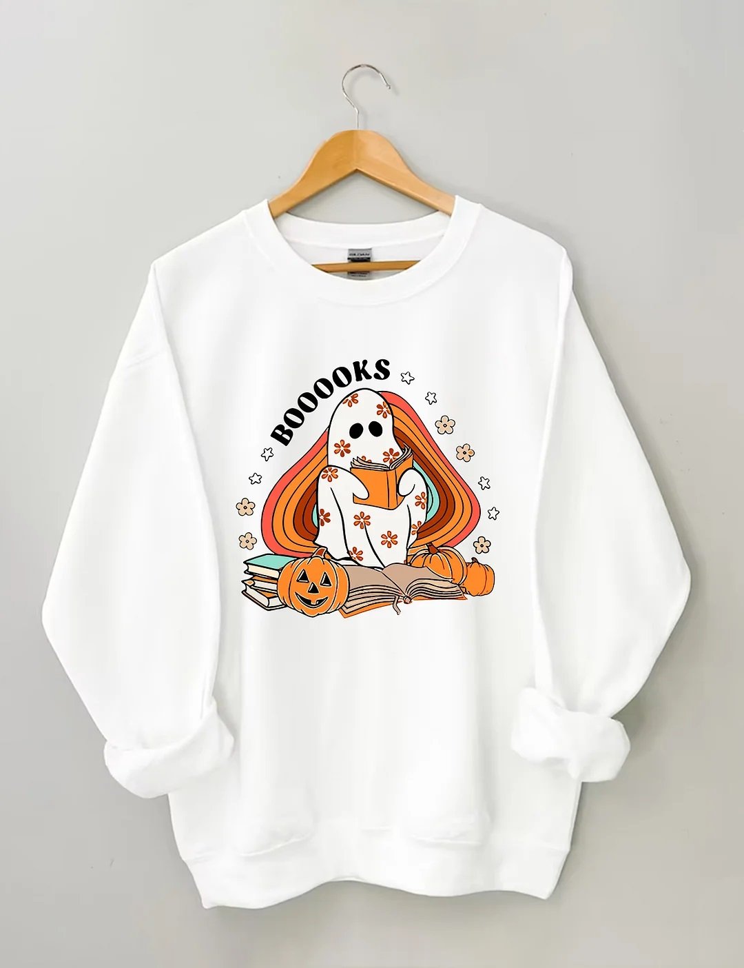 Women's Plus Size Boooooks Ghost Sweatshirt