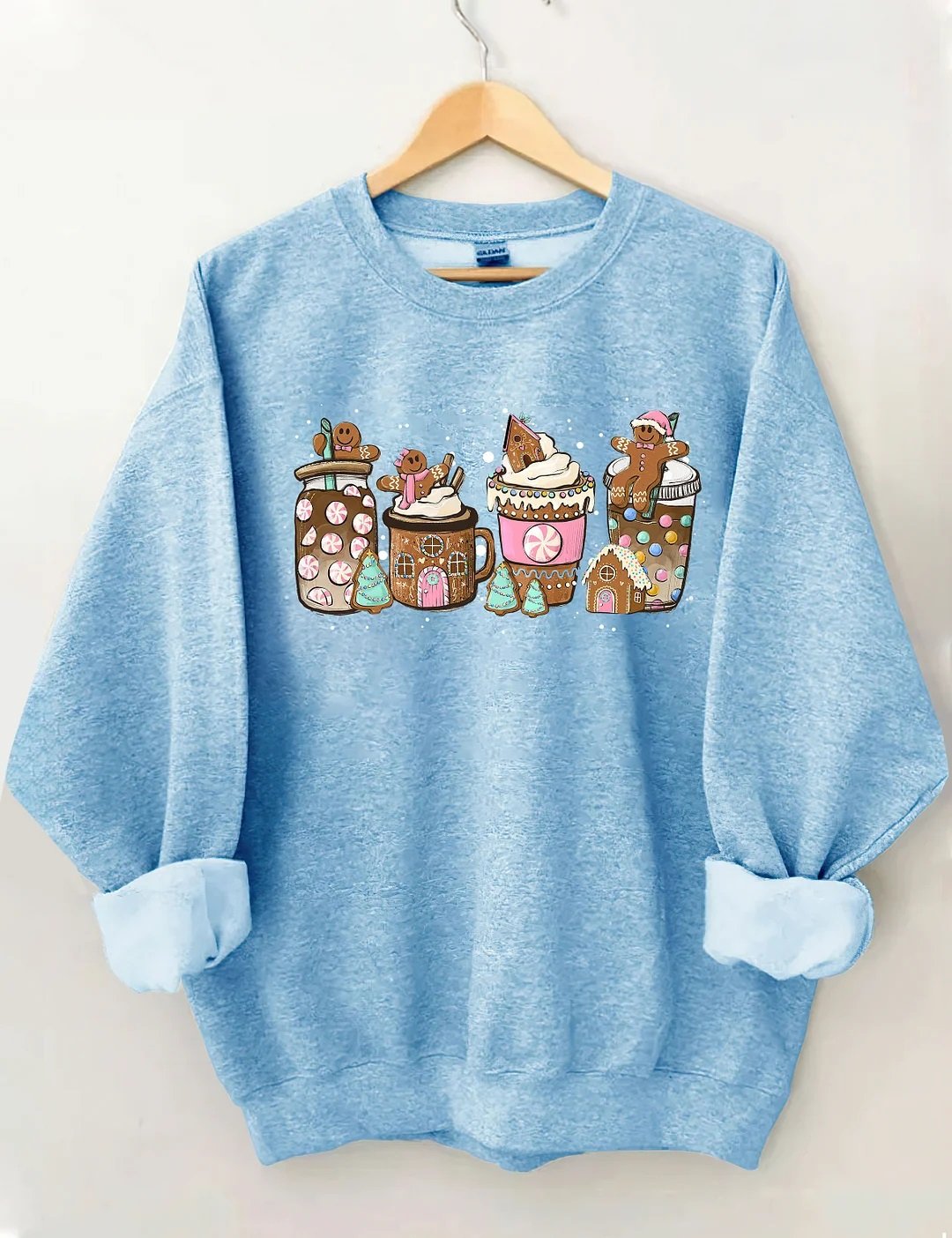 Women's Plus Size Gingerbread Christmas Coffee Sweatshirt