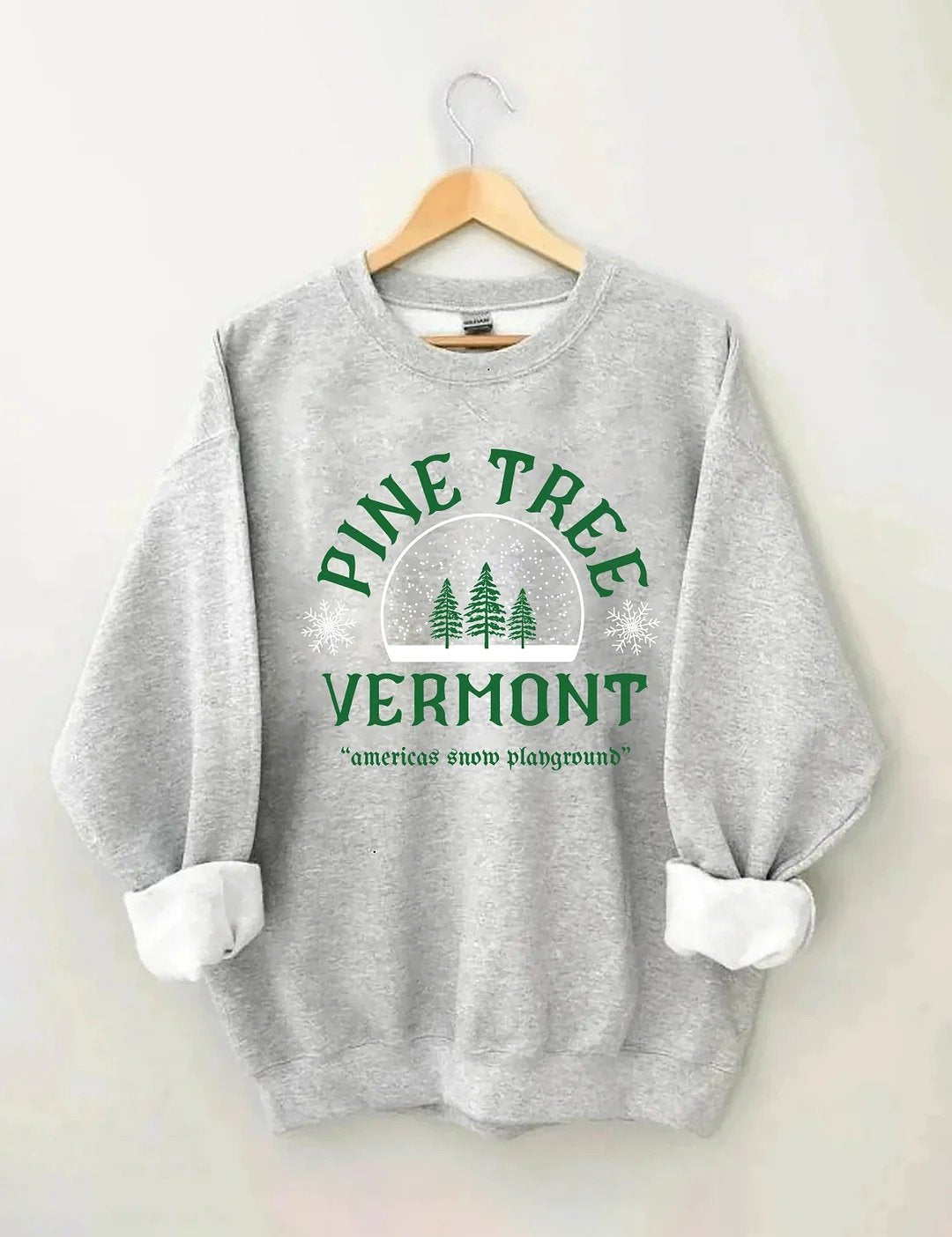 Women's Plus Size Pine Tree Vermont Christmas Sweatshirt