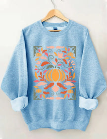 Women's Plus Size Fall Floral Sweatshirt