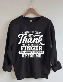 Women's Plus Size I Would Like To Thank My Middle Finger Sweatshirt