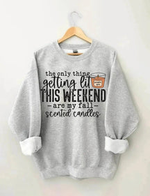 Women's Plus Size The Only Thing Getting Lit This Weekend Sweatshirt Color - Blue