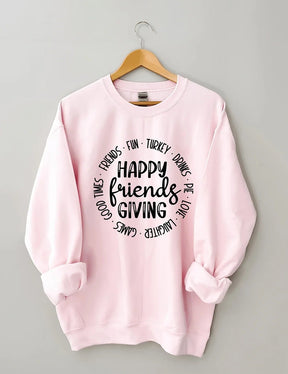 Women's Plus Size Happy Friends Giving Sweatshirt