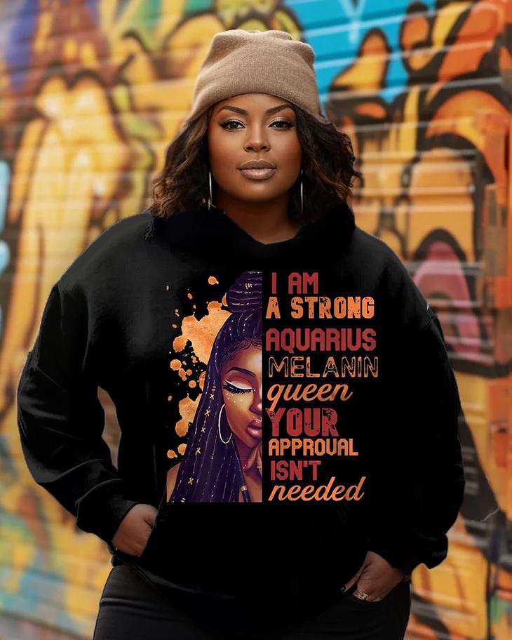 Women's Plus Size Strong Women Long Sleeve Hoodie