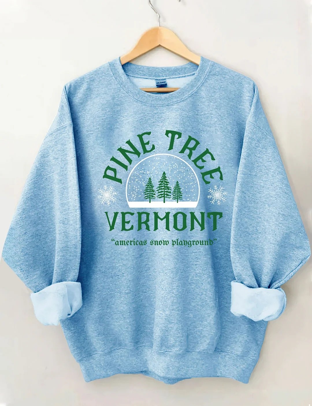 Women's Plus Size Pine Tree Vermont Christmas Sweatshirt