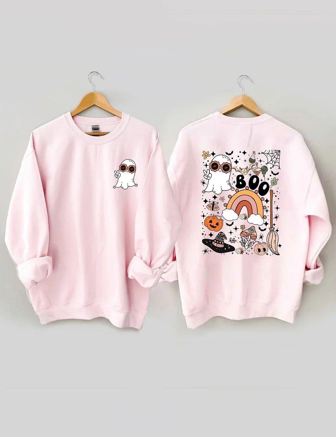 Women's Plus Size Cute Ghost Halloween Sweatshirt