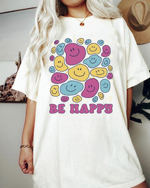 Plus Size Vintage Be Happy T-Shirt