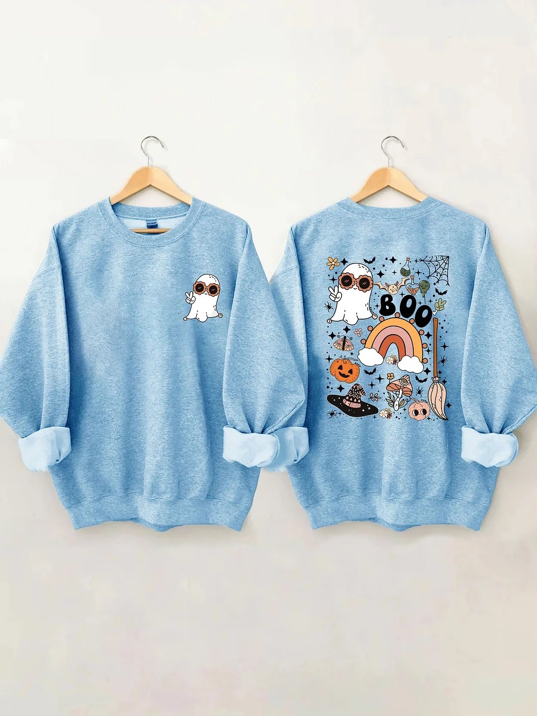 Women's Plus Size Cute Ghost Halloween Sweatshirt