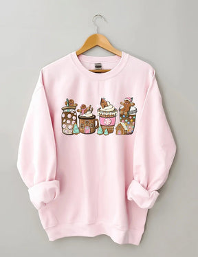 Women's Plus Size Gingerbread Christmas Coffee Sweatshirt