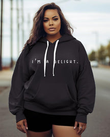 Women's Plus Im a Delight Sarcastic Hoodie