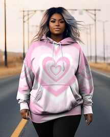 Women's Plus Size Heartbeat Long Sleeve Hoodie