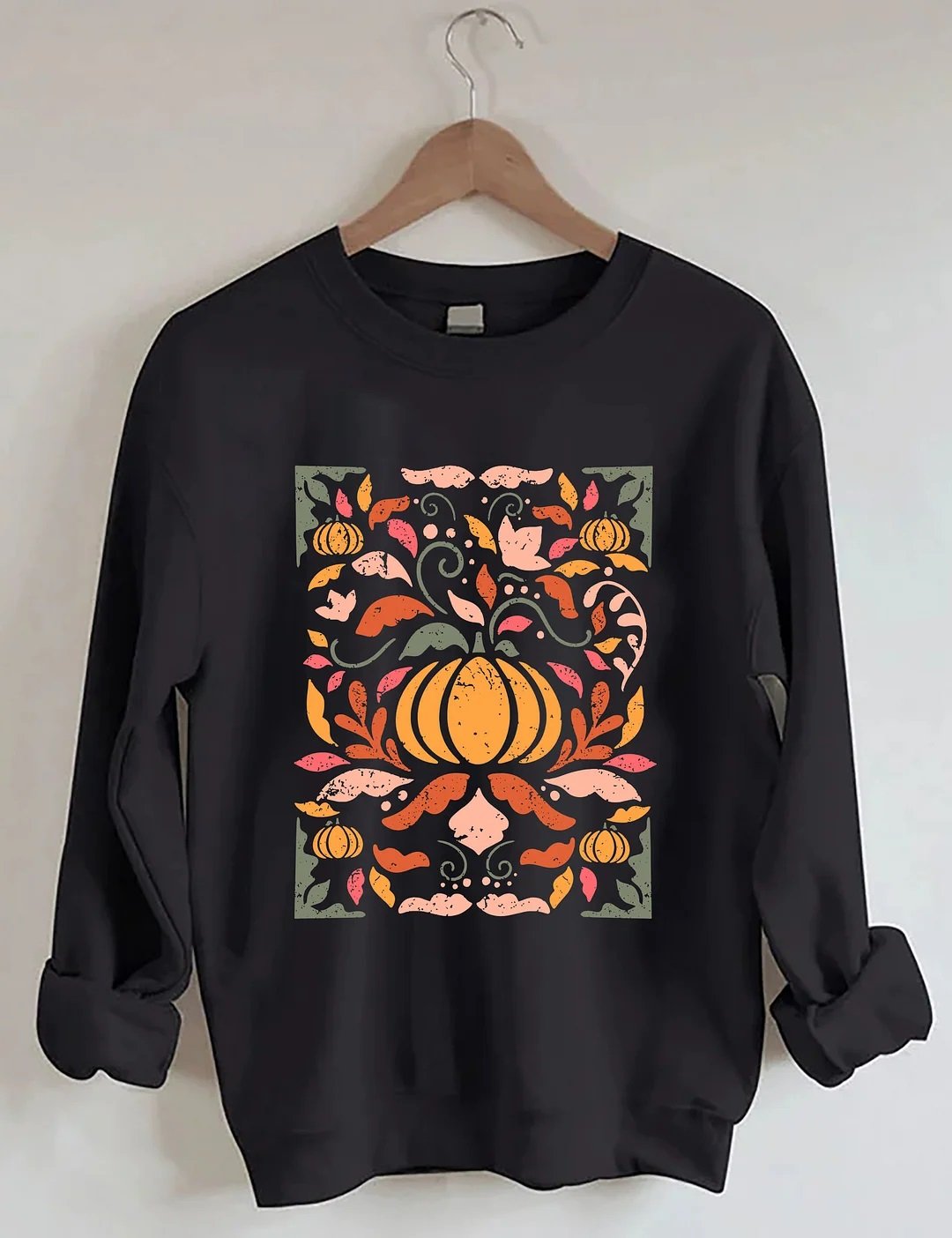 Women's Plus Size Fall Floral Sweatshirt