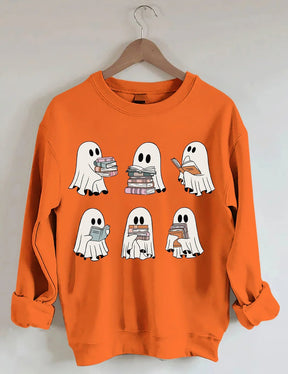 Women's Plus Size Ghost Reading Sweatshirt