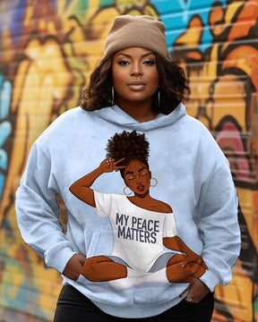 Women's Plus Black Girls My Peace Matters Hoodie