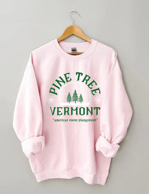 Women's Plus Size Pine Tree Vermont Christmas Sweatshirt