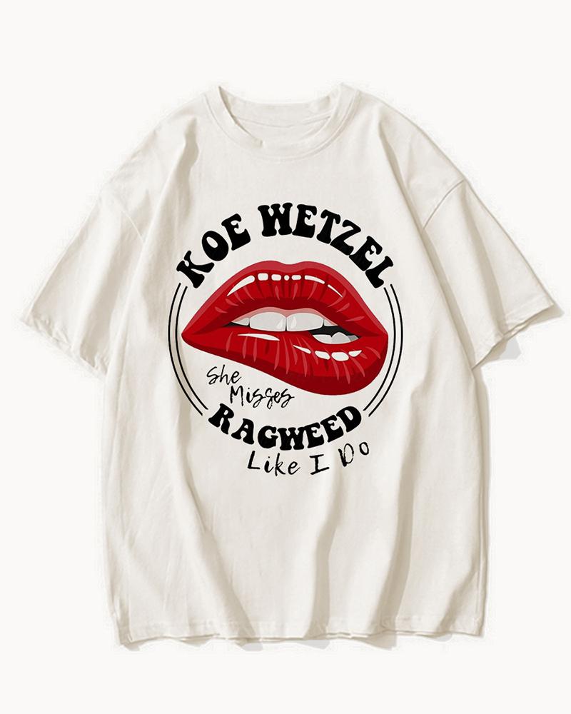 Plus Size Vintage She Misses Ragwee T-Shirt