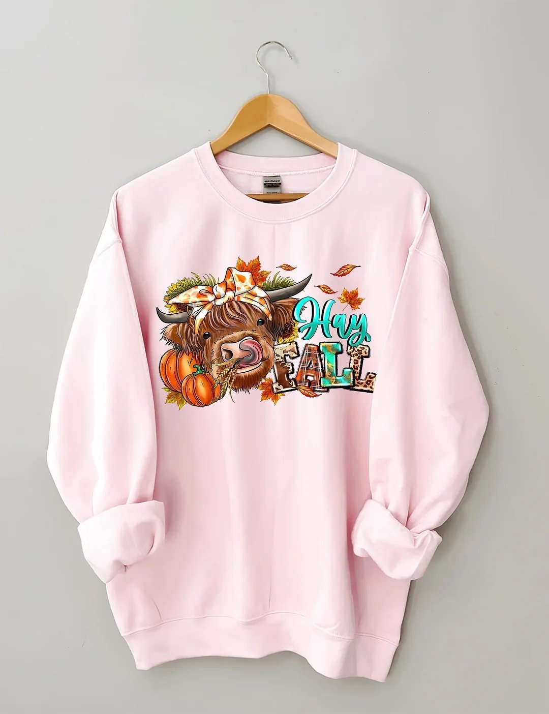 Women's Plus Size Hay Fall Cow Sweatshirt