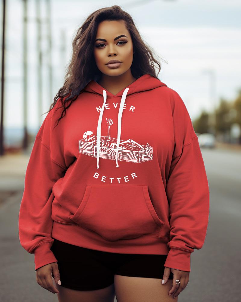 Women's Plus Never Better Skeleton Hoodie