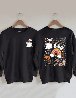 Women's Plus Size Cute Ghost Halloween Sweatshirt