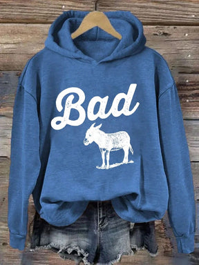 Women's Plus Size Funny Bad Ass Donkey Hoodie