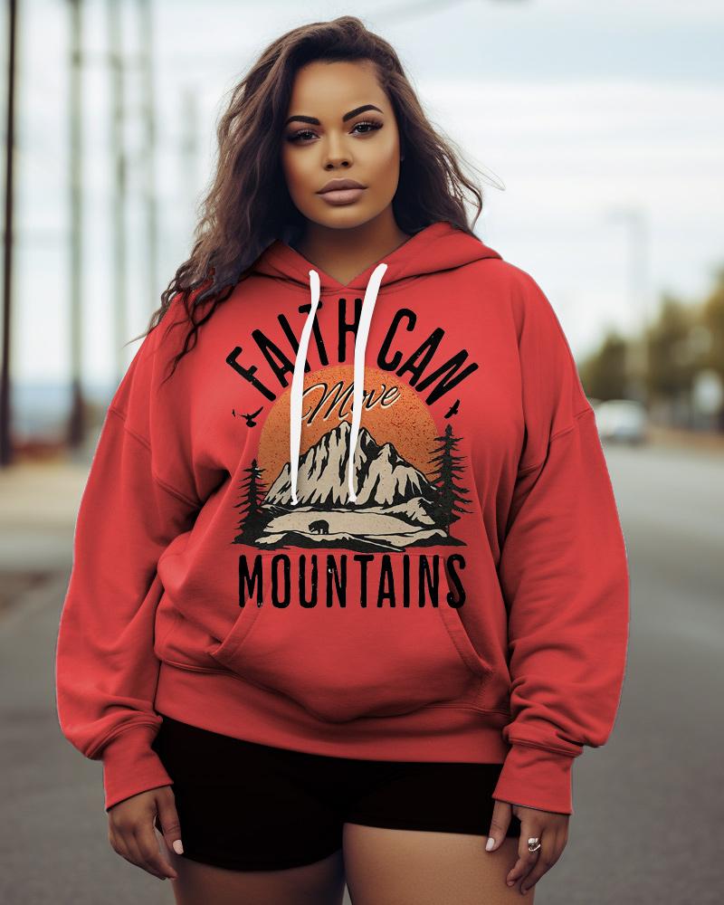 Women's Plus Faith Can Move Mountains Hoodie