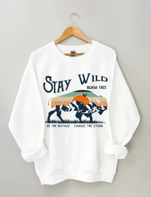 Women's Plus Size Stay Wild Buffalo Sweatshirt