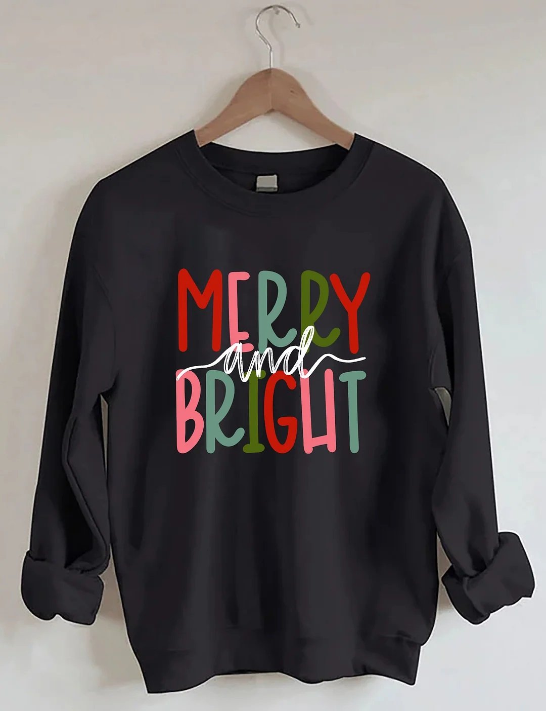 Women's Plus Size Merry and Bright Christmas Sweatshirt