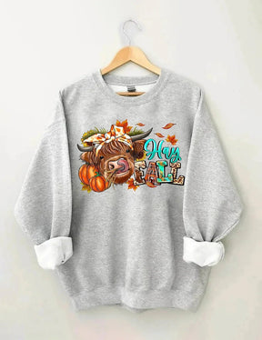 Women's Plus Size Hay Fall Cow Sweatshirt