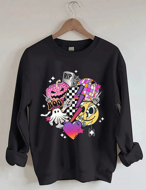 Women's Plus Size Retro Halloween Sweatshirt