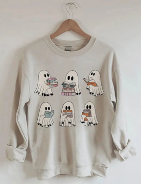 Women's Plus Size Ghost Reading Sweatshirt