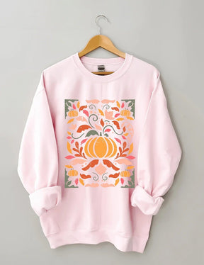 Women's Plus Size Fall Floral Sweatshirt