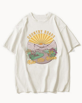 Plus Size Vintage Country Roads Take Me Home T-Shirt