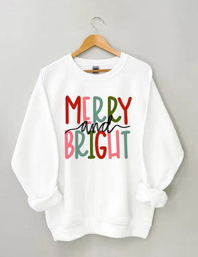 Women's Plus Size Merry and Bright Christmas Sweatshirt